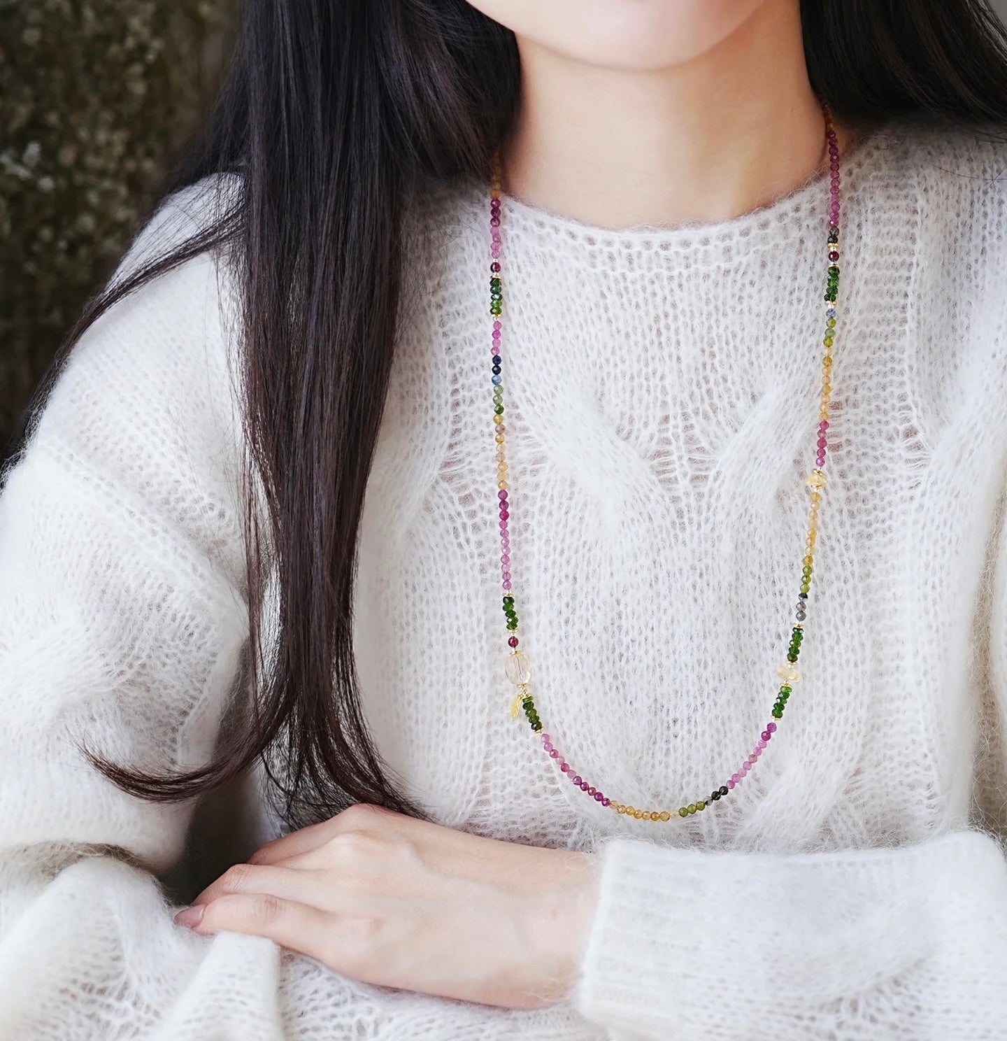 Natural Colored Crystal Necklace